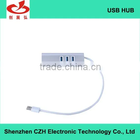Auminum Alloy 5 Gbps High Speed Usb 3.0 3 Por Hub With 1 RJ 45 Gigabit Ethernet Lan Adapter photo-6