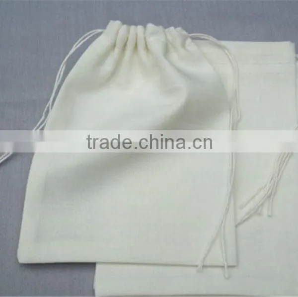Muslin Bag 3 x 5 White Single Drawstring Bag photo-5