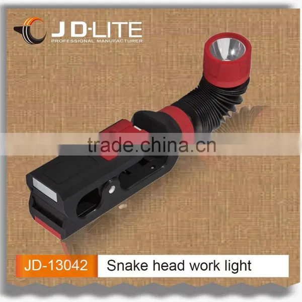 1W LED Snake Head Work Light With Big Clip&magnet Flexible Adjustable Led Work Lamp Working Light
