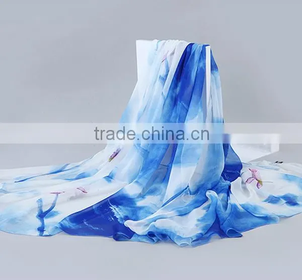 Pink Rose Silk Twill Scarves Print Women Scarf Handmade Wrap Shawl Chiffon Large Cheap Price photo-3