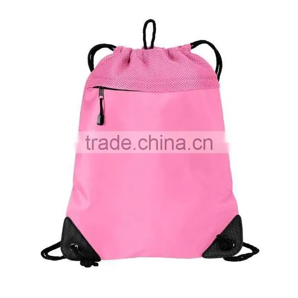 Polyester Microfiber Pack With Mesh Trim Drawstring Bag photo-5