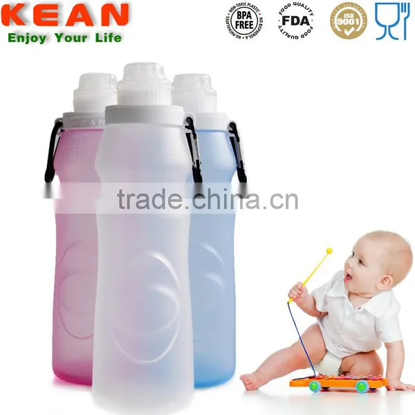 Silicone Foldable Water Bottle 550ml Outdoor Running Hiking photo-2