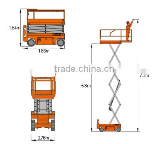 230kg CE ISO Electric Scissor Lift Self-propelled Aerial Work Platform Jeakue JK01349 photo-3
