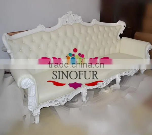 Classical Model White Wooden Baroque Sofa photo-2