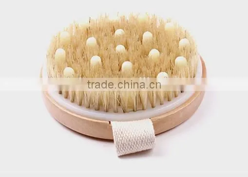 Cy301 Extra Long Curved Handle Wooden Back & Bath Brush With Natural Bristle and Massage photo-4