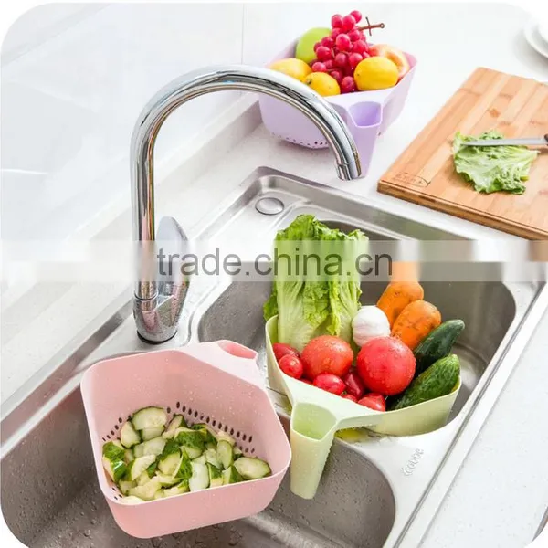 Plastic Square Vegetable Fruit Strainer Draining Basket With Handle photo-2