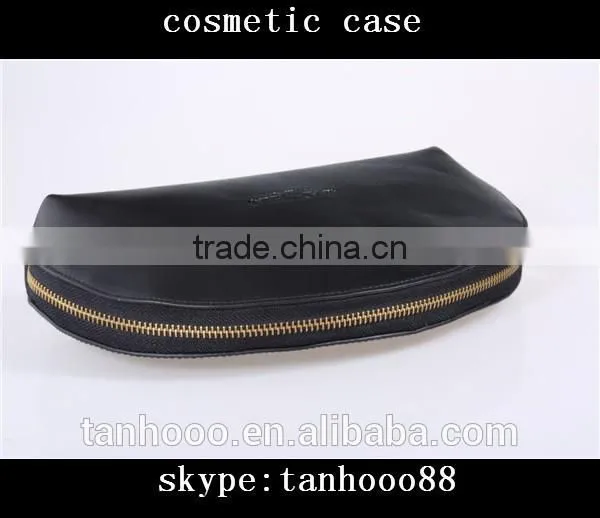 High Quality Black Shell Shape Makeup Case Leather Cosmetic Bag Case photo-3
