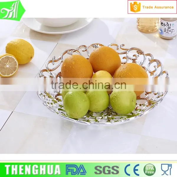 Gold Fruit Plate Decorative Indian Serving Tray photo-6