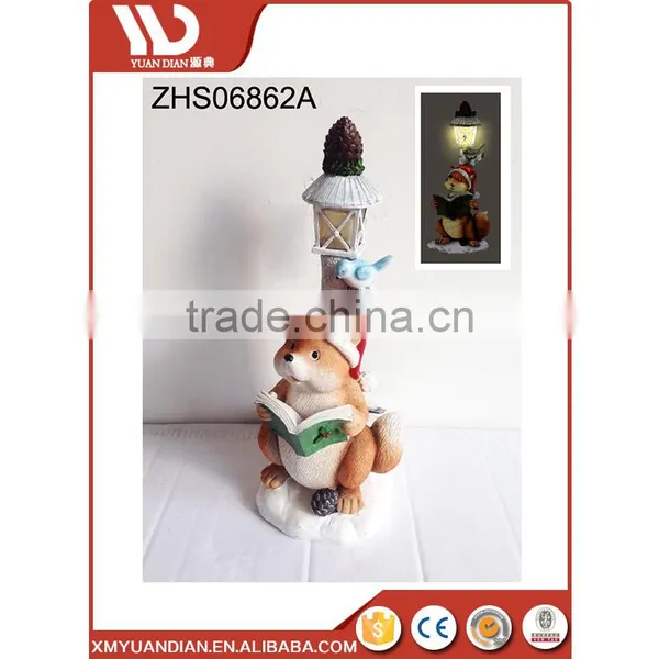 China Home Decor Wholesale Promotional Gifts Resin Craft Fox Ornament Solar Led Light Of Christmas photo-2