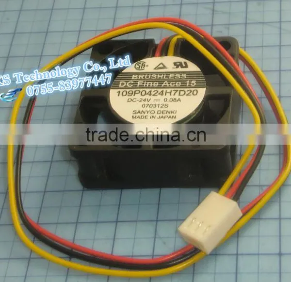 Special Fans for Frequency Converters San Ace 40 109P0424H7D20 DC24V=0.08A 4CM 40*40*15mm 3wire Equipment Fan photo-2