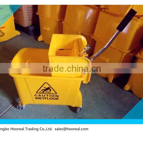 Heavy Duty Commercial Plastic Mop Bucket 20L W/ Wringer, Yellow - Commercial Grade For Hotel/Houstital/Housekeeping Cleaning photo-2