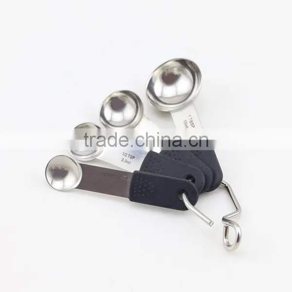 Black Handle 4pcs Stainless Steel Measuring Spoons photo-5