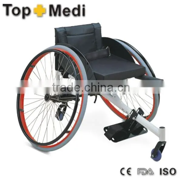 Rehabilitation Therapy Supplies China Topmedi Aluminum Folded Lightweight Leisure Basketball Sport Wheelchair Prices photo-6