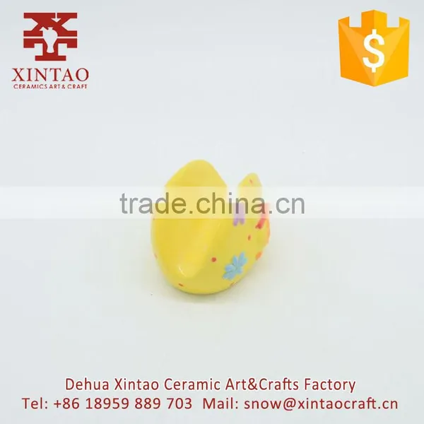 Decorative Ceramic Table Yellow Chicken Shaped Napkin Holder for Sale photo-2