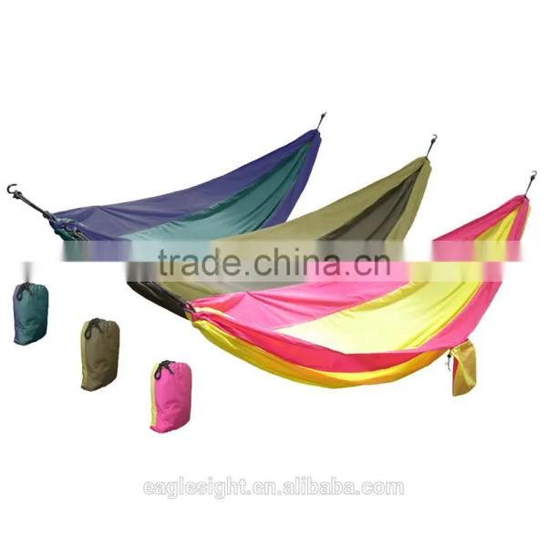 Double/Single Parachute Camping Hammocks with Stuff-Sack Compression Straps (Certified) (ODM/OEM since 1998)