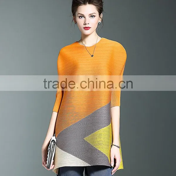 Latest New Womens Big Yards Loose Contrast Color Fold Dress photo-5