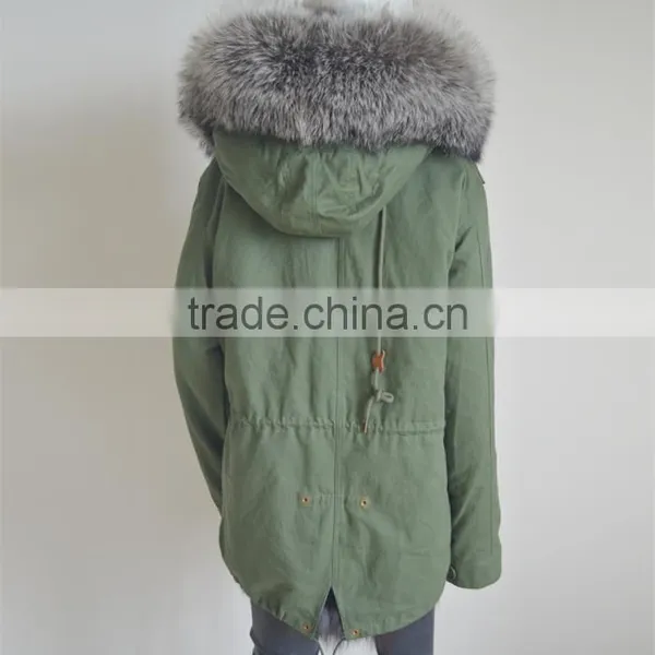 Myfur Genuine Silver Fox Fur Lining Women Customized Fur Parka photo-4