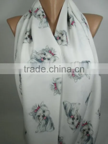 Dog Print Scarf Yorkshire Terrier Infinity Scarf Loop Scarf Winter Scarf Scarf Women Fashion Accessories Valentines Day Gift Ide photo-2