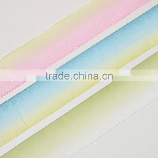 38mm Rainbow Sheer Ribbon Multi Color photo-3