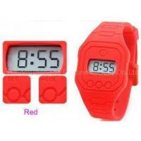 Red Free Swimming Silicone Ultra Thin Digital Watch Water Resistant 1 ATM or 3 ATM
