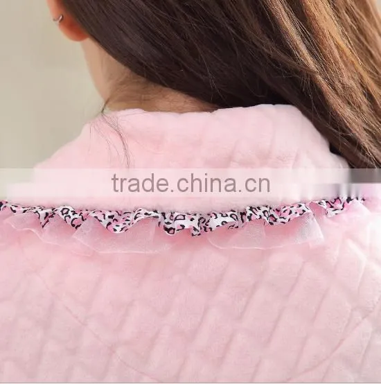 Pink Lovely Fleece Winter Women Pajamas photo-5