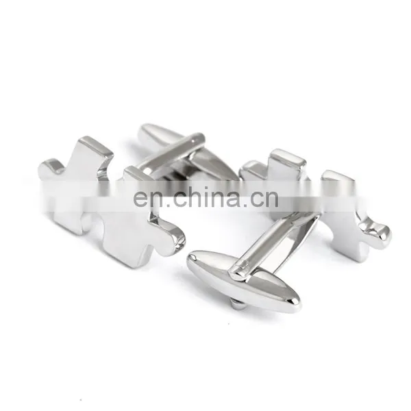 Novelty Silver Jigsaw Shirt Cufflinks photo-3