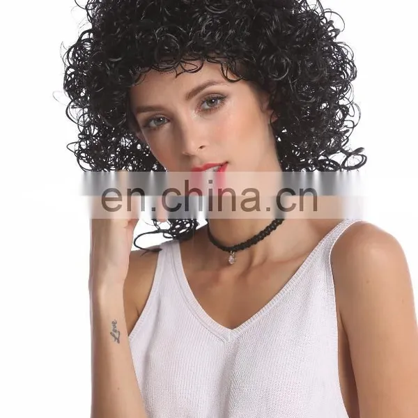 Party Humid Curly Short Black Wigs P-W249 photo-5