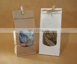 Custom Printed Food Kraft Paper Bags Lined Aluminum Foil Paper Coffee Bag photo-4