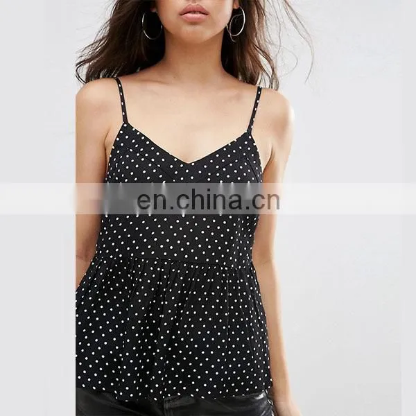 2016 Custom Pretty Cami Top in Spot Print Fashion Blouse for Women photo-2