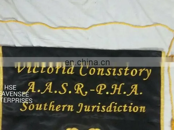SCOTTISH RITE 32ND DEGREE BANNER BLACK WITH DOWN WINGS EAGLE photo-5