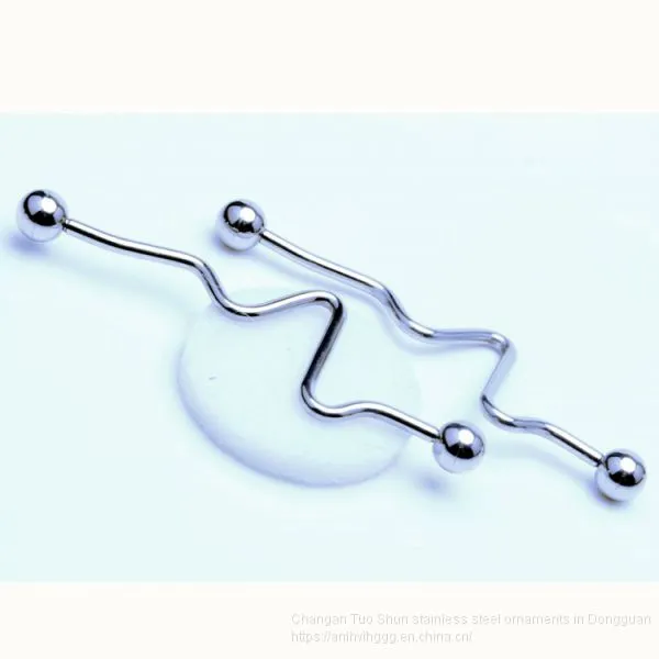 Wish Hot Money Electrocardiogram Ear Scrape Ear Pin, Foreign Earphone, Human Piercing Factory Wholesale photo-4