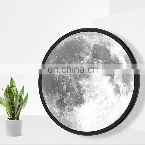 Decorative Glass Round Moon Mirror With Stand Shelf for Home Table Makeup Mirror photo-2