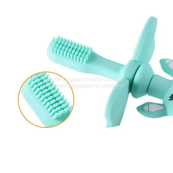 Wholesale Cheap Green Soft Silicon Replace Head Silicone Baby Toothbrush photo-3