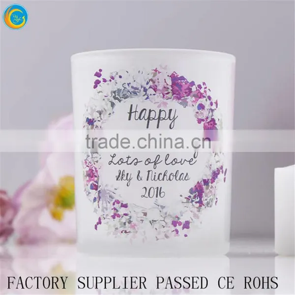 Floral Printed Glass Votive Personalised Wedding Patterned Candle Holder Set photo-4