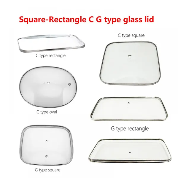 Commercial Hotel Buffet Stove Matching Square Rectangular Tempered Glass Lid Safe Practical Kitchen Service Accessory Wholesale