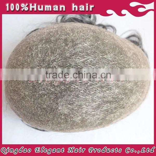 China Best Sale Brazillian Human Hair Body Wave pu Around Full Lace Grey Toupee photo-3