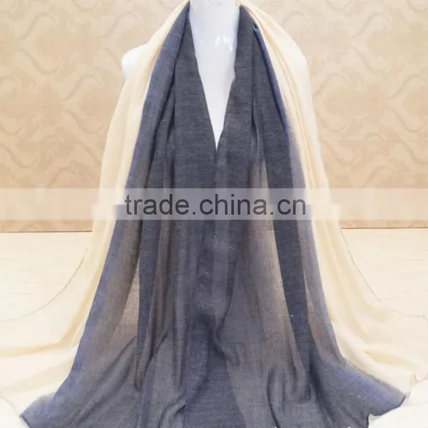 Wholesale Oversized Two-tone Viscose Muslim Arab Head Scarf Quality Choice