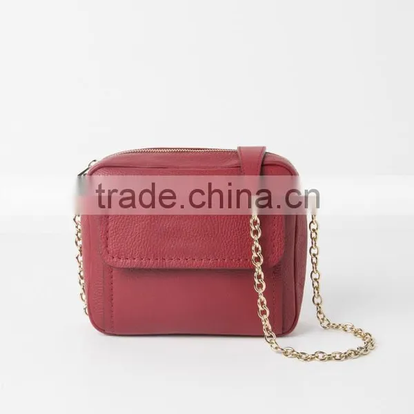 Guangzhou Real Leather Cross Body Bag Red Shoulder Bag Single Cross Body Bag