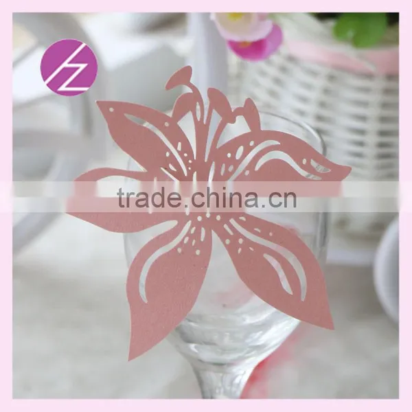 2016 New Design Paper Mandarin Duck Table Wedding Decoration Laser Out Place Card for Wine Glass JK-70 photo-3