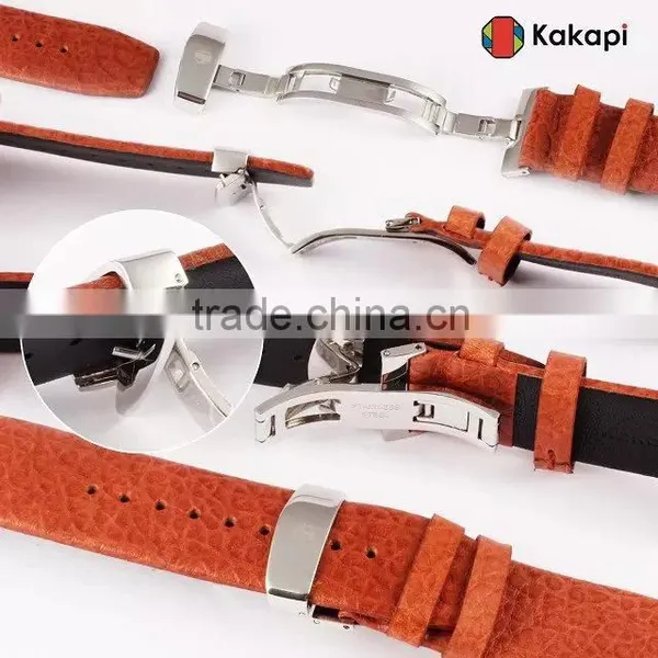 Kakapi Double Buckle Genuine Leather Watch Band Wrist Strap With Watchband Converter For 42MM Apple Watch MT-3914 photo-4