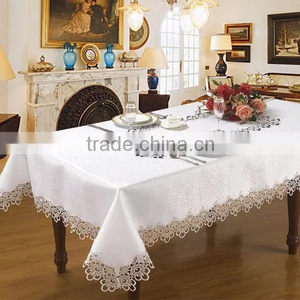 2016 Fashionable Polyester White Wedding Table Cloth