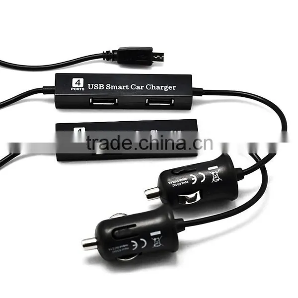 Factory Price Car Charger With 4 Ports USB and Micro USB