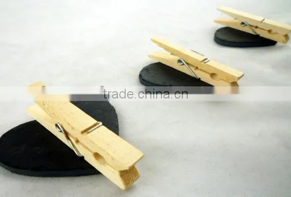 Heart Shape Dark Black Slate Label Clip photo-4
