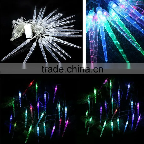 Bright Color Changing RGB 20LED 220V 4M LED String Light Waterproof EU Plug Icicle Pendant String for Christmas Party Decoration photo-6
