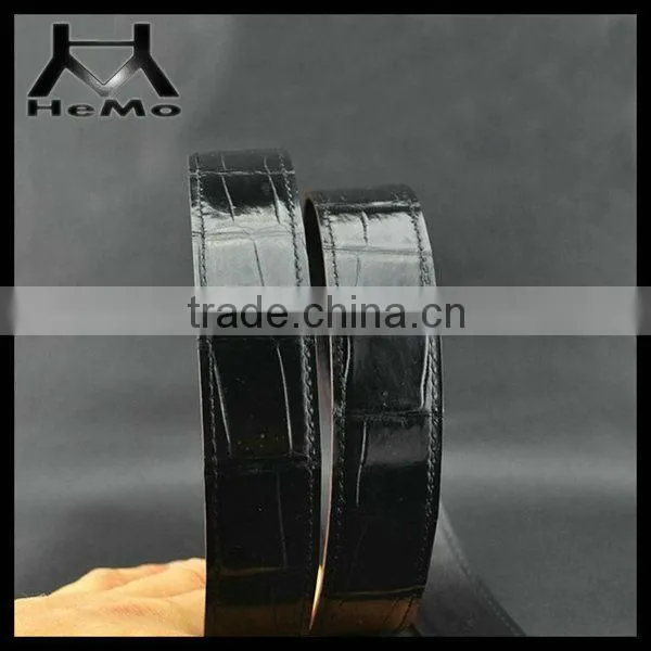Crocodile Textured Both Side Cowhide Genuine Leather Unisex Evening Belts