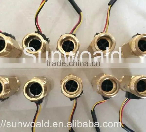 DN20 G3/4" Rate 1.5~50L/min Hall Water Brass Flow Sensor Meter photo-3