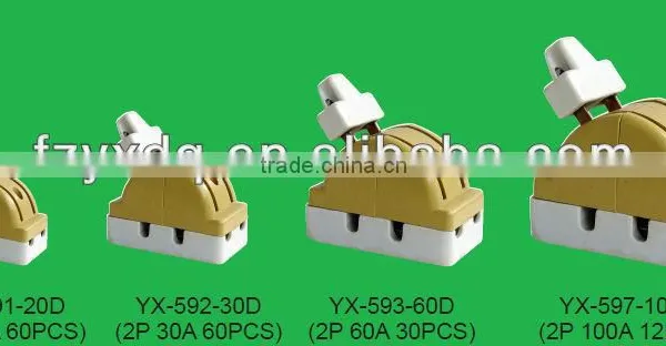 2P100A Double Pole Double Throw Porcelain Electrical Knife Switch photo-2