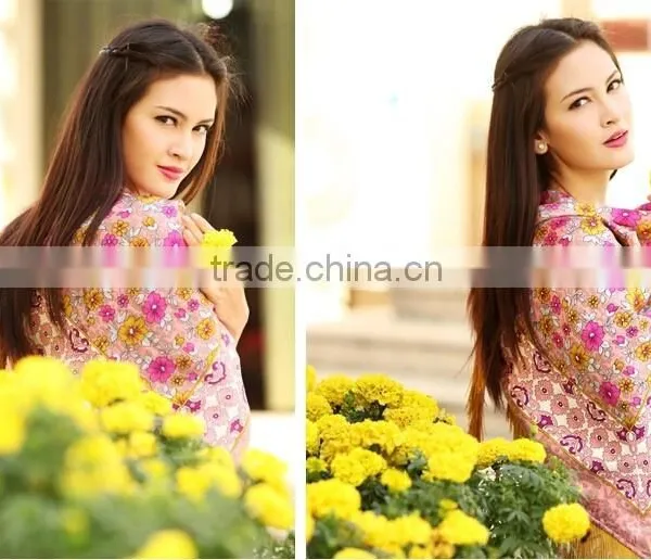 Customized Silk Twill Square Scarf With Digital Printing photo-2
