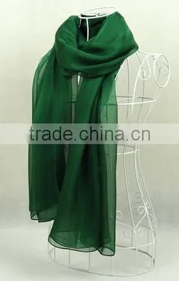 100% Silk Pure Color Long Silk Colourful Scarves photo-5