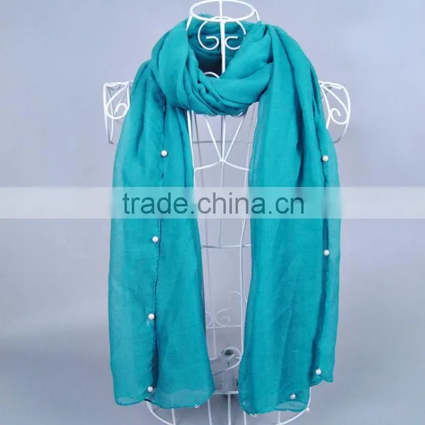 Pearl Fashion 100% Viscose Women Scarf Voile Scarves 180*90 Pashmina Muslim Scarf photo-6